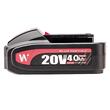Acumulator 20 V, 4 Ah Li-ion, incarcare rapida, cu functie baterie externa, Worcraft
