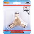 Adaptor, cuplaj rapid, 3 directii, alama, 1/2