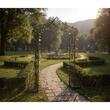 Arcada metalica, pergola, pentru gradina, ascutita, bronz antic, 173x51x260 cm