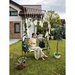 Arcada metalica, pergola, pentru gradina, cu banca, bronz antic, 123x63x252 cm