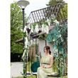 Arcada metalica, pergola, pentru gradina, cu banca, bronz antic, 123x63x252 cm