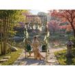 Arcada metalica, pergola, pentru gradina, cu banca, bronz antic, 123x63x252 cm