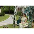 Arcada metalica, pergola, pentru gradina, cu banca, bronz antic, 123x63x252 cm