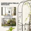 Arcada metalica, pergola pentru gradina, cu portita, 107x45x217 cm