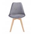 Scaun bucatarie/living, Jumi, Bari, catifea, lemn, gri, 49x60x82 cm