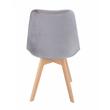 Scaun bucatarie/living, Jumi, Bari, catifea, lemn, gri, 49x60x82 cm
