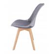 Scaun bucatarie/living, Jumi, Bari, catifea, lemn, gri, 49x60x82 cm