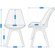 Scaun bucatarie/living, Jumi, Bari, catifea, lemn, gri, 49x60x82 cm