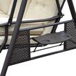 Balansoar gradina, 3 locuri, bej, 260x124.5x180 cm, perne captusite, max 360 kg