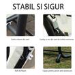 Balansoar gradina, 3 locuri, crem, 200x120x164 cm, functie pat, max 340 kg