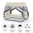 Balansoar gradina, 3 locuri, cu plasa insecte, crem, 240x135x197 cm, functie pat, max 300 kg