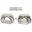 Balansoar gradina, 3 locuri, cu plasa insecte, crem, 240x135x197 cm, functie pat, max 300 kg
