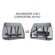 Balansoar gradina, 3 locuri, cu plasa insecte, gri inchis, 240x140x197 cm, functie pat, max 300 kg