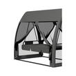 Balansoar gradina, 3 locuri, cu plasa insecte, gri inchis, 240x140x197 cm, functie pat, max 300 kg, Monte Carlo