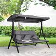 Balansoar gradina, 3 locuri, gri, 200x115x168 cm, perne captusite, max 270 kg