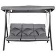 Balansoar gradina, 3 locuri, gri, 200x115x168 cm, perne captusite, max 270 kg