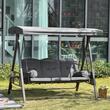 Balansoar gradina, 3 locuri, gri, 208x121x172 cm, perne captusite, max 360 kg, Coimbra