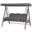 Balansoar gradina, 3 locuri, gri, 208x121x172 cm, perne captusite, max 360 kg, Coimbra