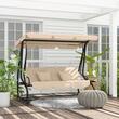 Balansoar gradina, 3 locuri, maro deschis, 200x120x164 cm, functie pat, max 340 kg, Tripoli