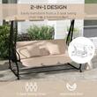Balansoar gradina, 3 locuri, maro deschis, 200x120x164 cm, functie pat, max 340 kg, Tripoli