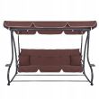Balansoar gradina, 4 locuri, maro, 220x120x162 cm, functie pat, Linda