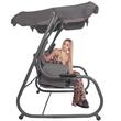Balansoar gradina, Springos, 3 locuri, cu plasa insecte, gri si maro, 226x126x192 cm, functie pat, perne, max 260 kg, Diana