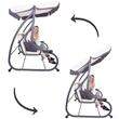 Balansoar gradina, Springos, 3 locuri, ecru si gri, 210x126x200 cm, functie pat, max 280 kg, Venetia