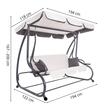 Balansoar gradina, Springos, 3 locuri, ecru si gri, 210x126x200 cm, functie pat, max 280 kg, Venetia