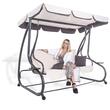 Balansoar gradina, Springos, 3 locuri, ecru si gri, 210x126x200 cm, functie pat, max 280 kg, Venetia