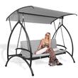 Balansoar gradina, Springos, 3 locuri, gri, 230x136x190 cm, functie pat, max 330 kg, Joko