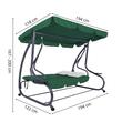 Balansoar gradina, Springos, 3 locuri, verde, 210x126x200 cm, functie pat, max 280 kg, Venetia