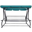 Balansoar gradina, Springos, 4 locuri, turcoaz, alb, 230x130x162 cm, functie pat, max 300 kg