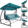 Balansoar gradina, Springos, 4 locuri, turcoaz, alb, 230x130x162 cm, functie pat, max 300 kg