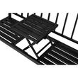 Banca de gradina, cu masuta extensibila, structura metal, negru, 127x53x84 cm, Pegi