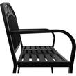 Banca de gradina, cu masuta extensibila, structura metal, negru, 127x53x84 cm, Pegi
