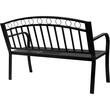 Banca de gradina, cu masuta extensibila, structura metal, negru, 127x53x84 cm, Pegi