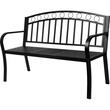 Banca de gradina, cu masuta extensibila, structura metal, negru, 127x53x84 cm, Pegi