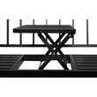 Banca de gradina, cu masuta extensibila, structura metal, negru, 127x53x84 cm, Pegi
