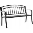 Banca de gradina, cu masuta extensibila, structura otel, negru, 127x53x84 cm, Sofia