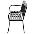 Banca de gradina, cu masuta extensibila, structura otel, negru, 127x53x84 cm, Sofia