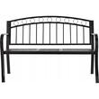 Banca de gradina, cu masuta extensibila, structura otel, negru, 127x53x84 cm, Sofia