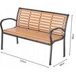 Banca de gradina, spatar plastic, structura otel, 125x60x80 cm, Daria