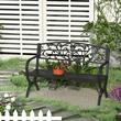 Banca de gradina, structura metalica, negru, 127x60x85 cm, Bethany