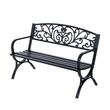 Banca de gradina, structura metalica, negru, 127x60x85 cm, Bethany