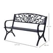 Banca de gradina, structura metalica, negru, 127x60x85 cm, Bethany