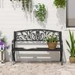Banca de gradina, structura metalica, negru, 127x60x85 cm, Bethany