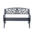 Banca de gradina, structura metalica, negru, 127x60x85 cm, Bethany