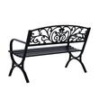 Banca de gradina, structura metalica, negru, 127x60x85 cm, Bethany