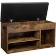 Banca depozitare incaltaminte, pantofar pentru hol, Artool, pal, 3 rafturi, maro rustic inchis, 80x30x44 cm