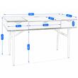 Birou calculator, Jumi, placa MDF, cu sertar, compartimente interioare, alb si natur, 120x60x77 cm
